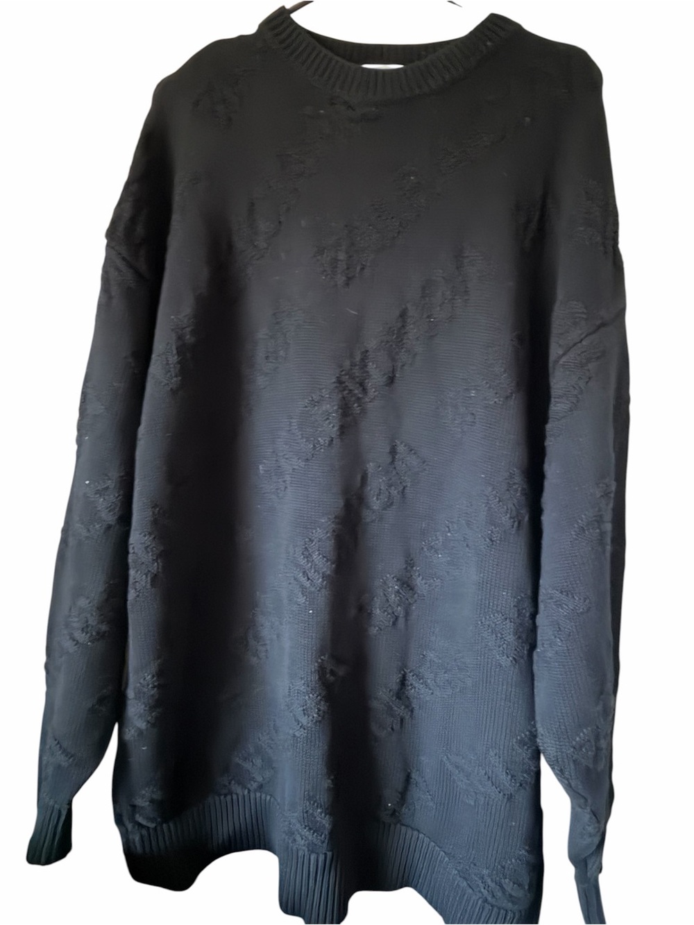 Balenciaga Black Distressed Crewneck Sweater